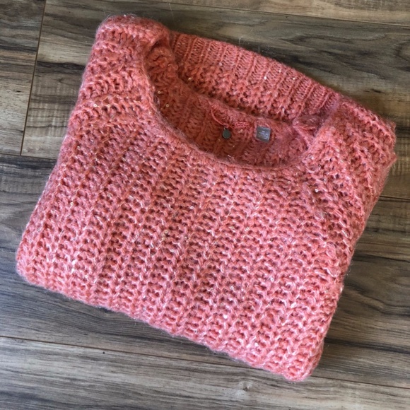 Anthro Knitted & Knotted Coral Sweater M - Picture 1 of 8